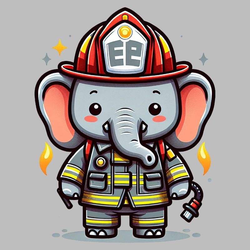 Cute Elephant Firefighter