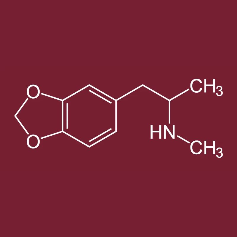 Structural formula / chemical formula MDMA white