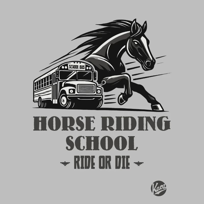 Reitschule "Reite oder Stirb", ein Pferde-Motiv