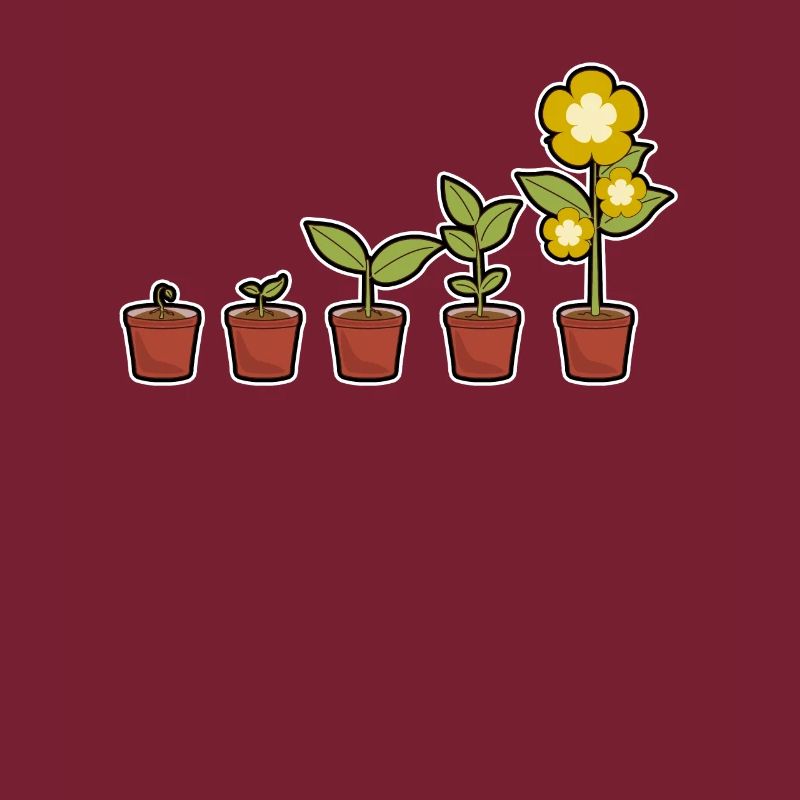 Evolution einer Blumen im Topf blühend