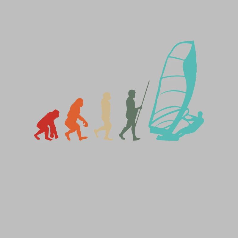 Windsurfer Retro Surfer Windsurfing Evolution