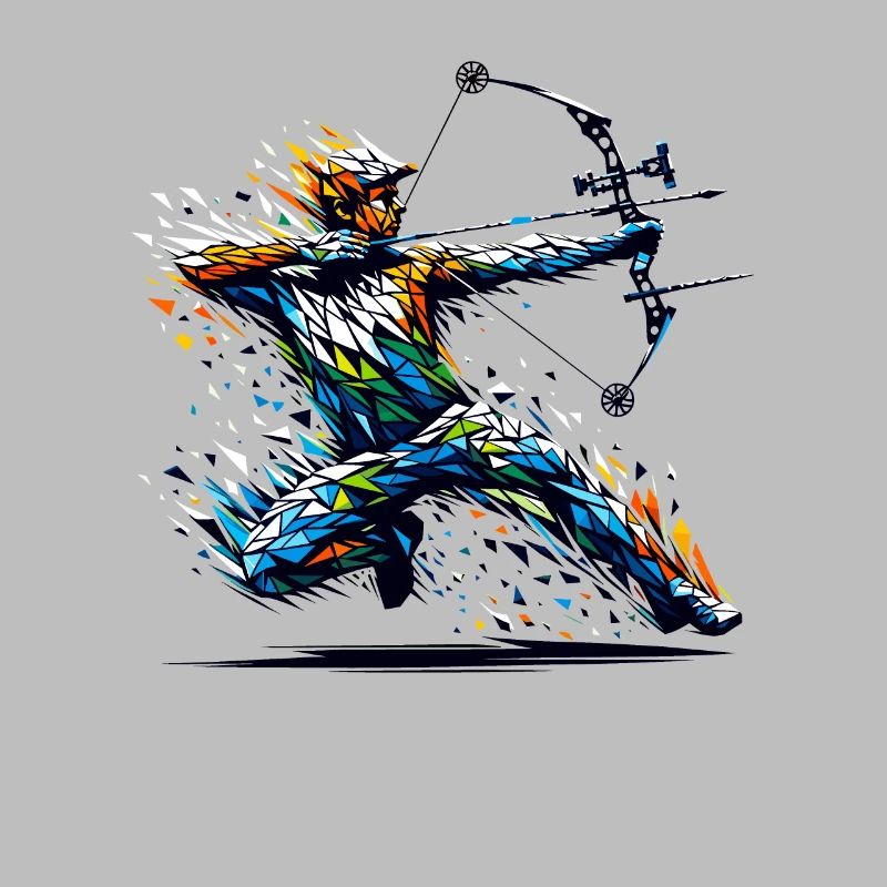 Polygon Art Archer Tir à l’arc Arc Et Flèche Archers
