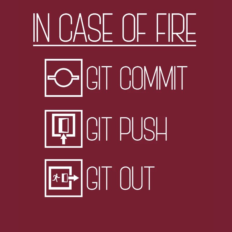 In Case Of Fire Git Commit Coding Programmer Linux