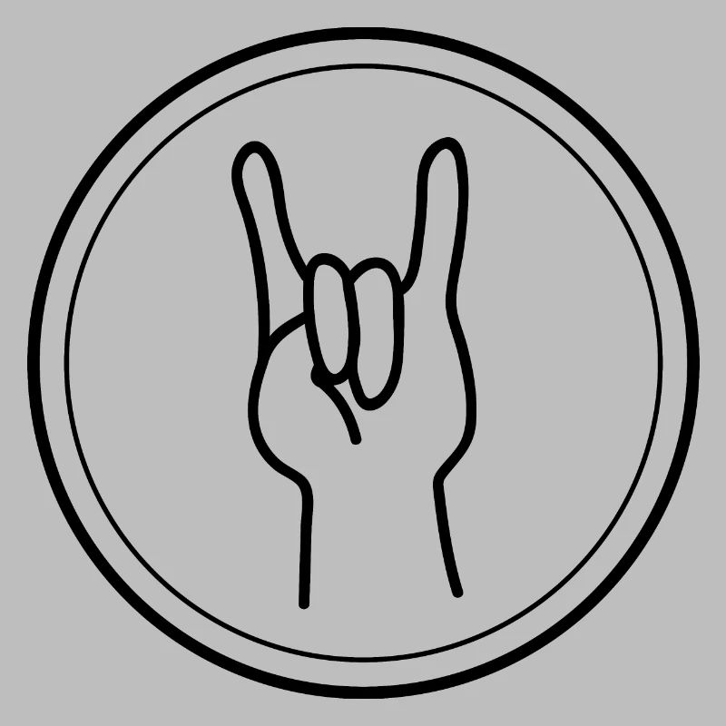 Metallfinger oder Zeichen der Hörner