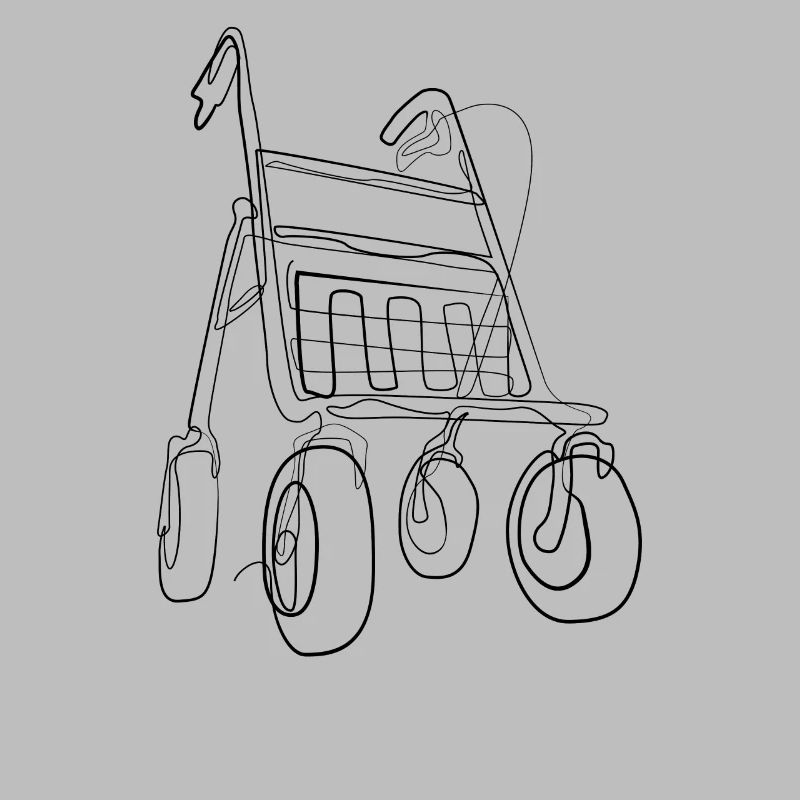 Rollator - one line drawing