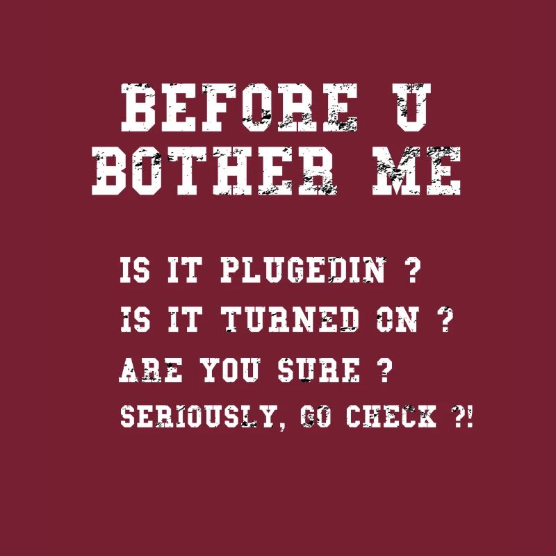 Witzige Checkliste für technischen Support Grafik Sysadmin