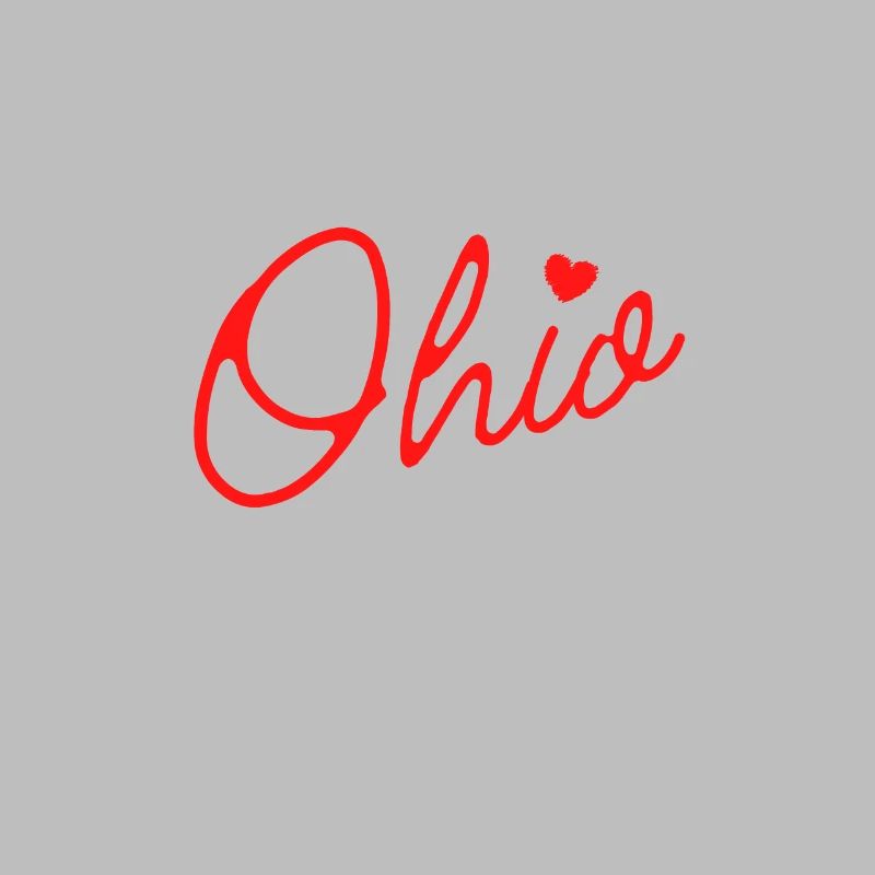 Nette Ohio Red Script OH Karte Home Buckeye State