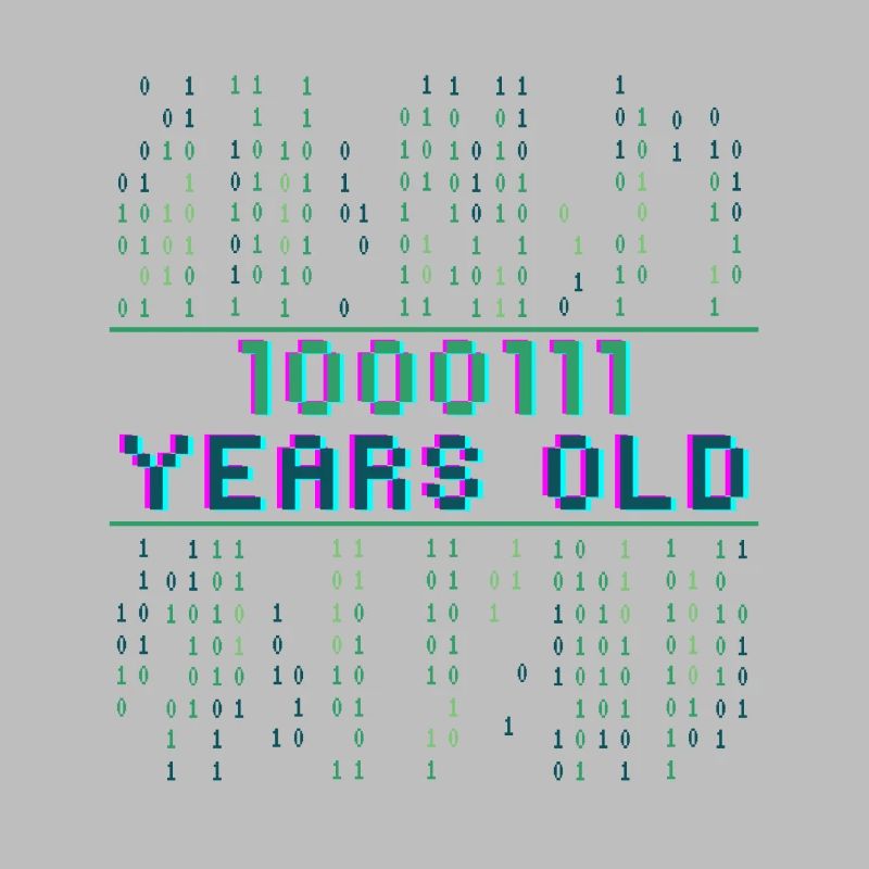71e anniversaire 71 ans Code binaire Informatique