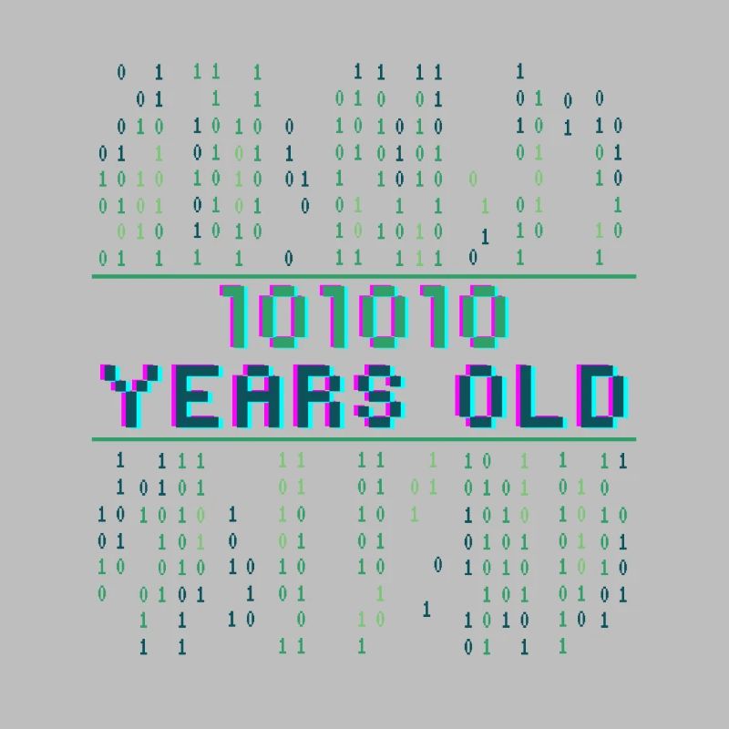 42e anniversaire 42 ans Code binaire Informatique