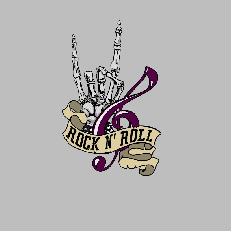 Rock and Roll mit Skelett und Note Geschenkidee