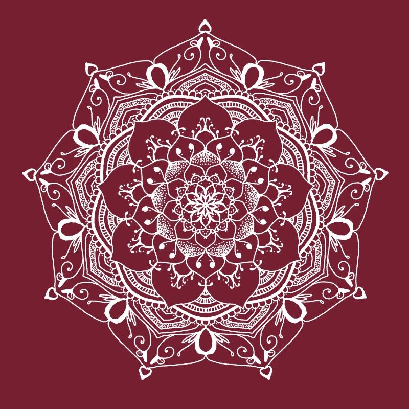 mandala main dessinée fleur blanche