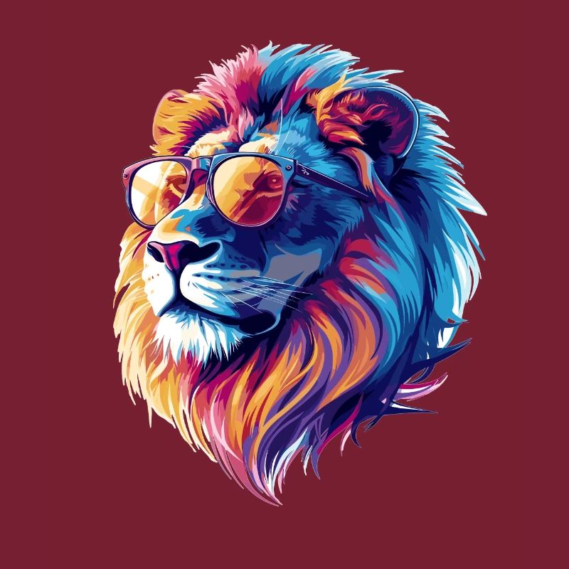 Löwe mit Brille Hipster Löwe
