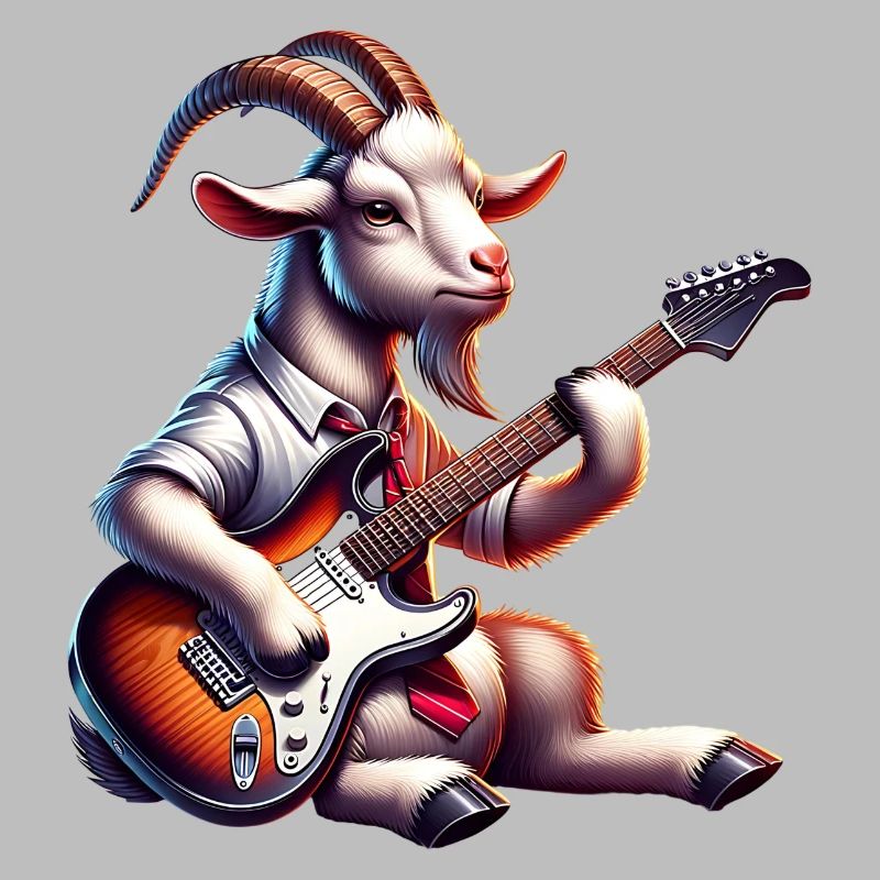 Chèvre jouant de la conception de bande de guitare électrique