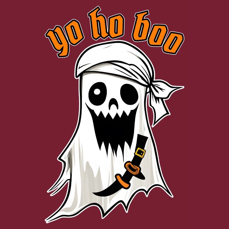 Funny Halloween Pirate Ghost T-Shirt Pullover Sweatshirt