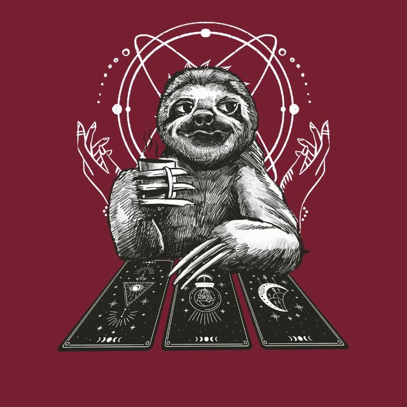 Sloth Tarot Card Reader Cool Tarot Cartomancy