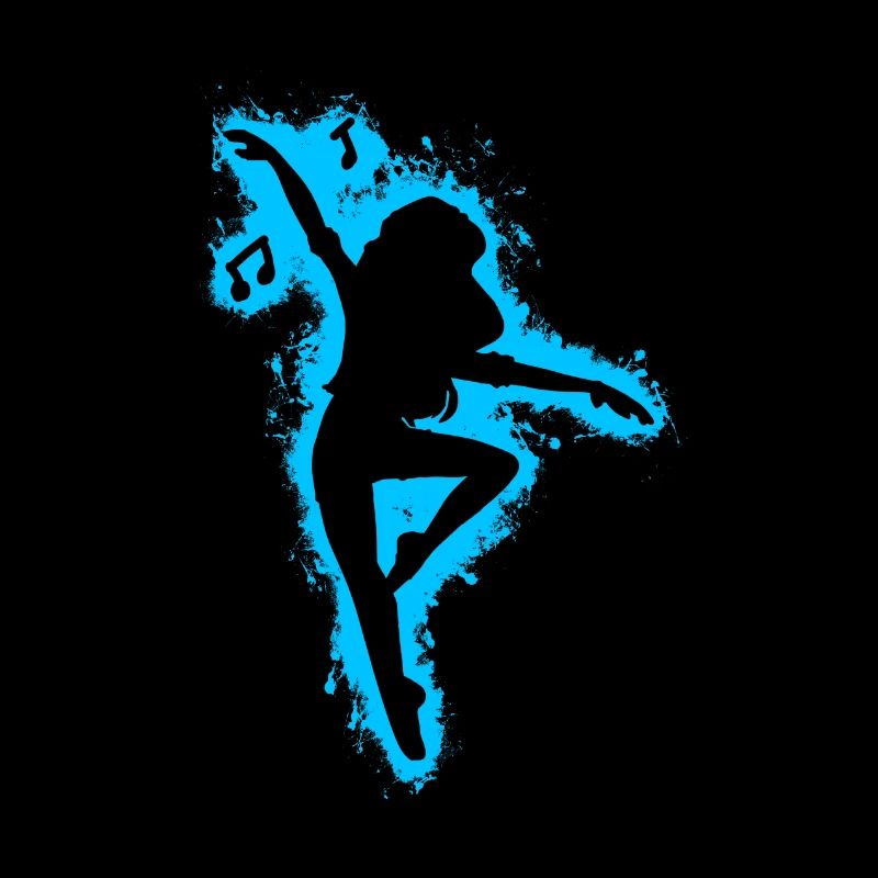Silhouette dansant contour bleu et noir