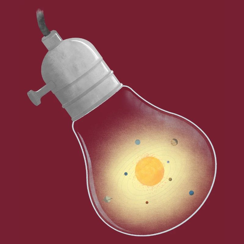 Light bulb solar system orbits