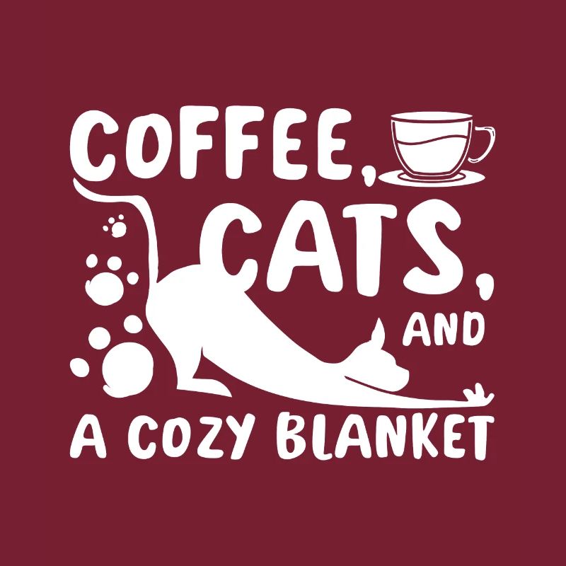 Café, chats et couverture douillette