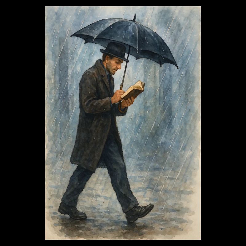 Reading in the rain