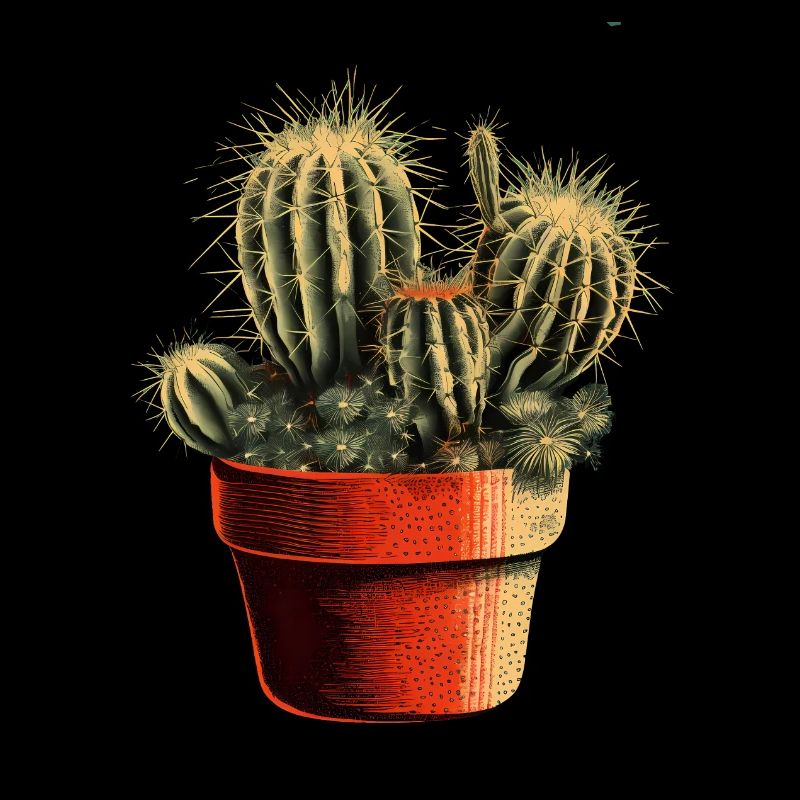 Petit cactus vert dans un pot de fleurs