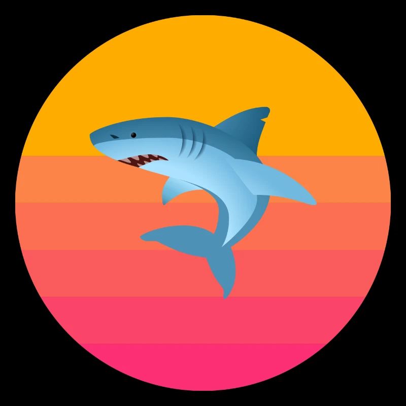 Shark Fin Predator 90s Vaporwave Shark