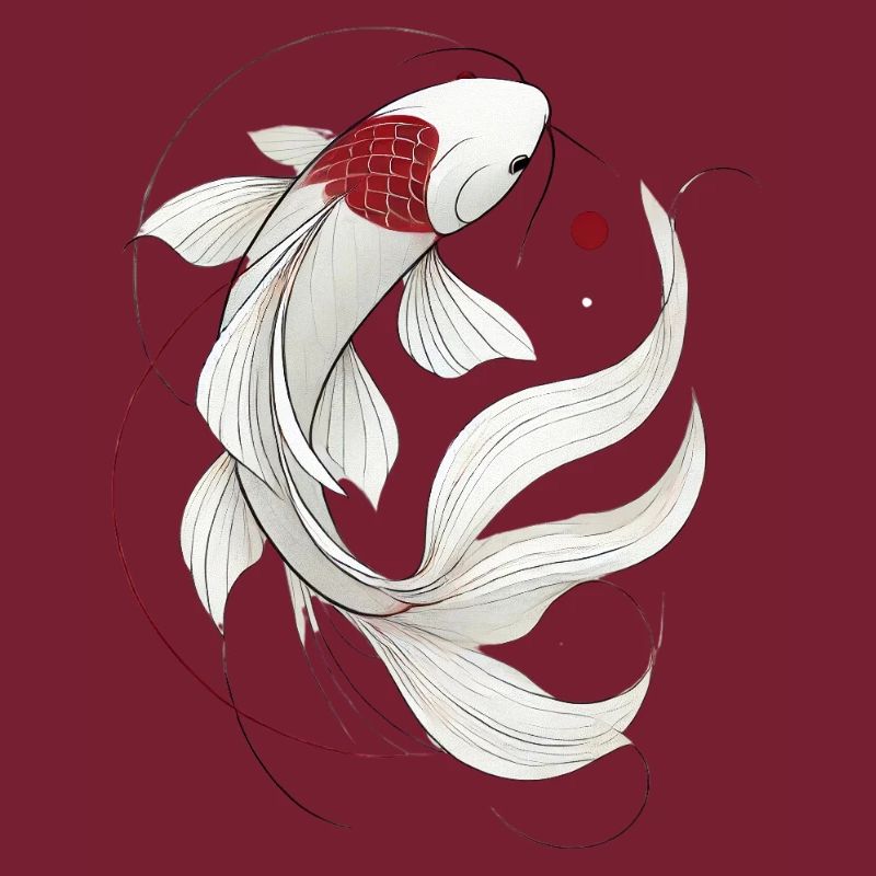 Illustration élégante de poisson Koi