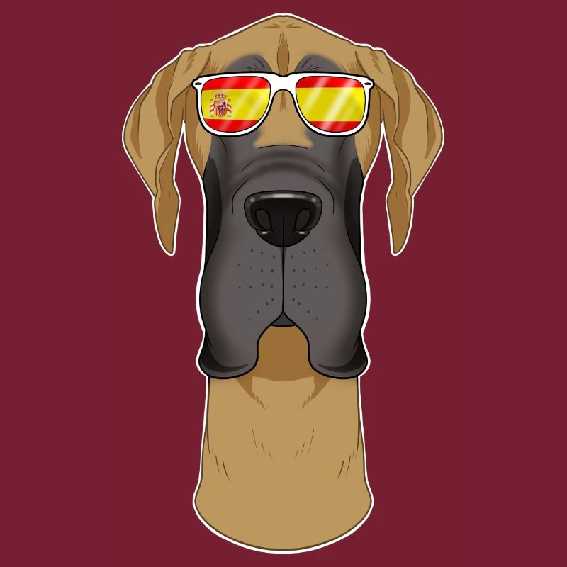 Great Dane I Espagne Lunettes de soleil I Drapeau espagnol