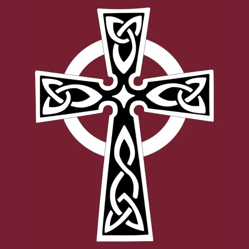 Weißes keltisches oder keltisches Kreuz