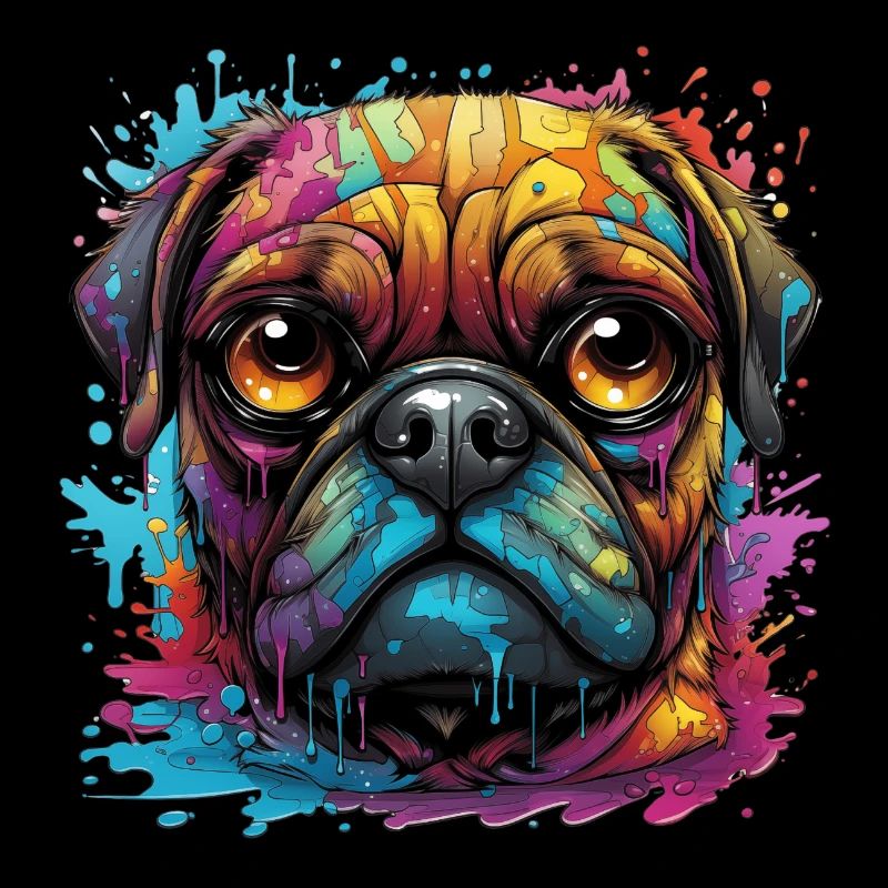 Pug in different colors