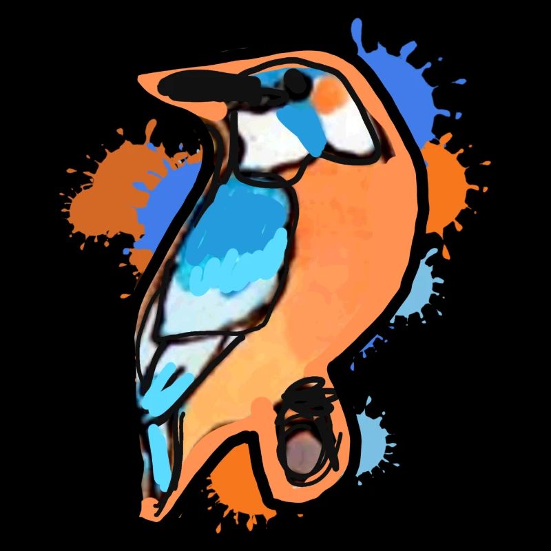 Martin-pêcheur, Dessin, Abstrait, Coloré, Oiseau, Graffiti