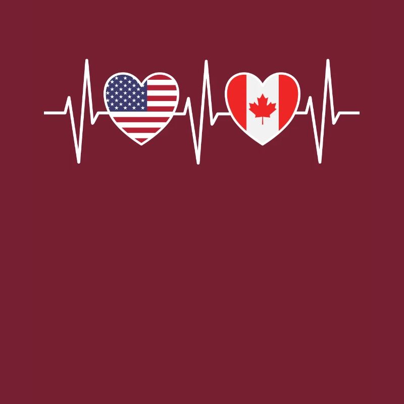 Drapeaux des États-Unis et du Canada Drapeau canadien