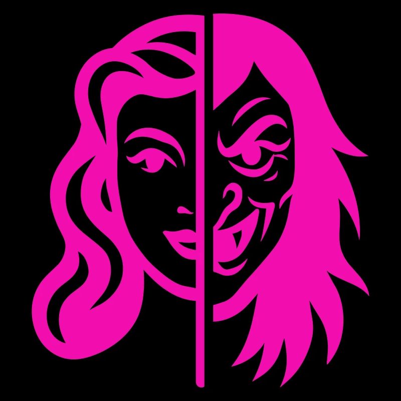 Contraste du visage divisé