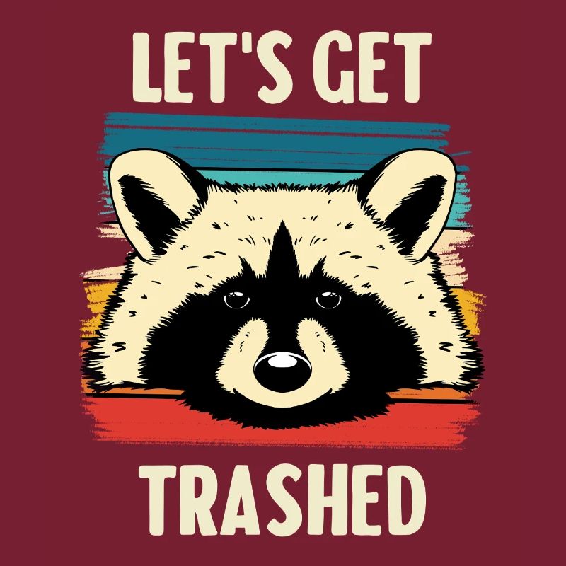 Raccoon Retro Stripes – Let's Get Trashed