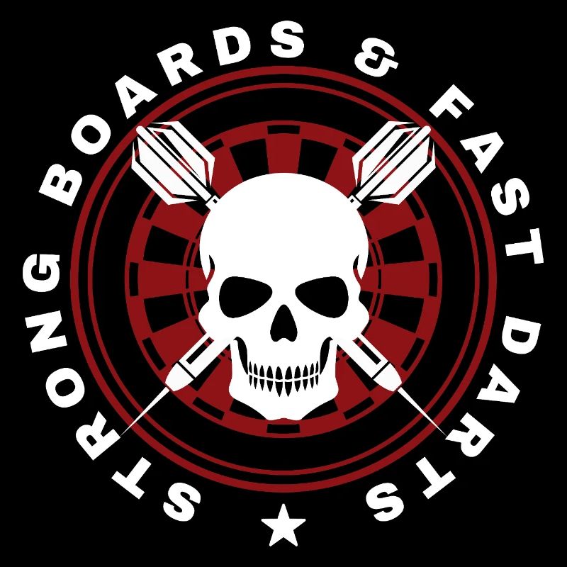 Fléchettes, cible de bœuf, jeu de fléchettes et crâne.