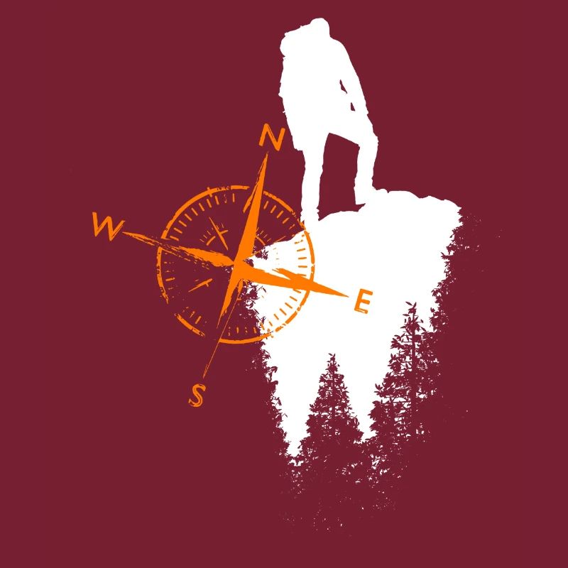 Wanderer Motiv mit einem Kompa