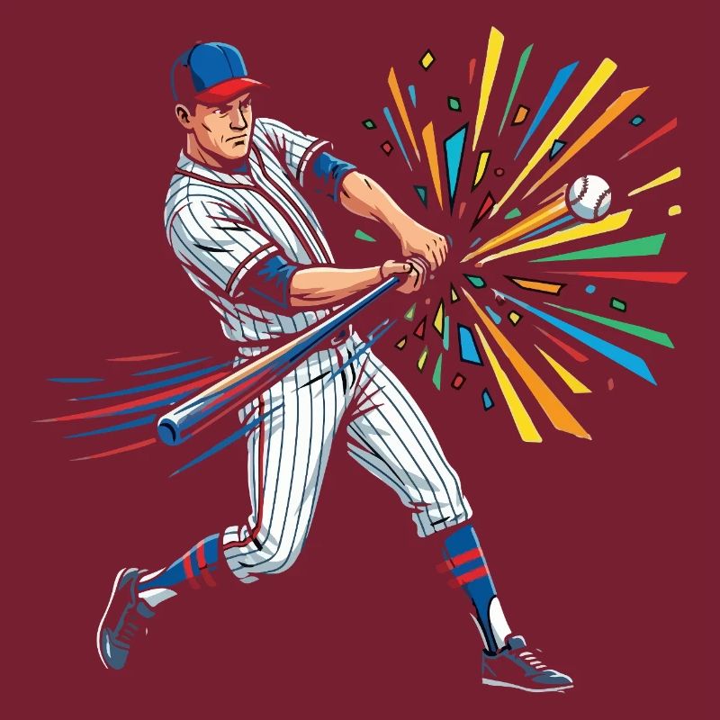 Pop Art coloré du batteur de baseball