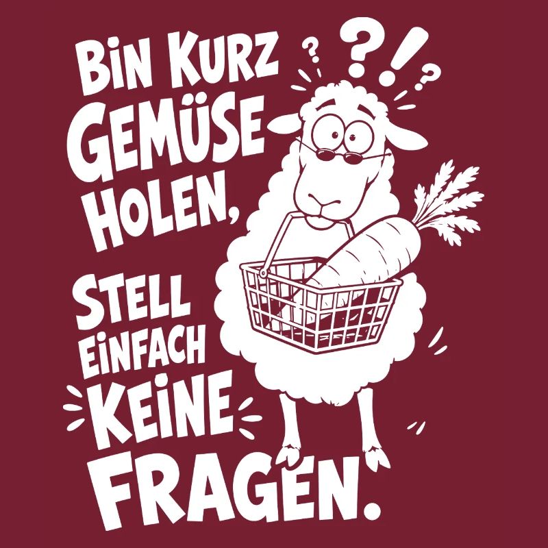 Verwirrtes Schaf trägt den Einkaufskorb