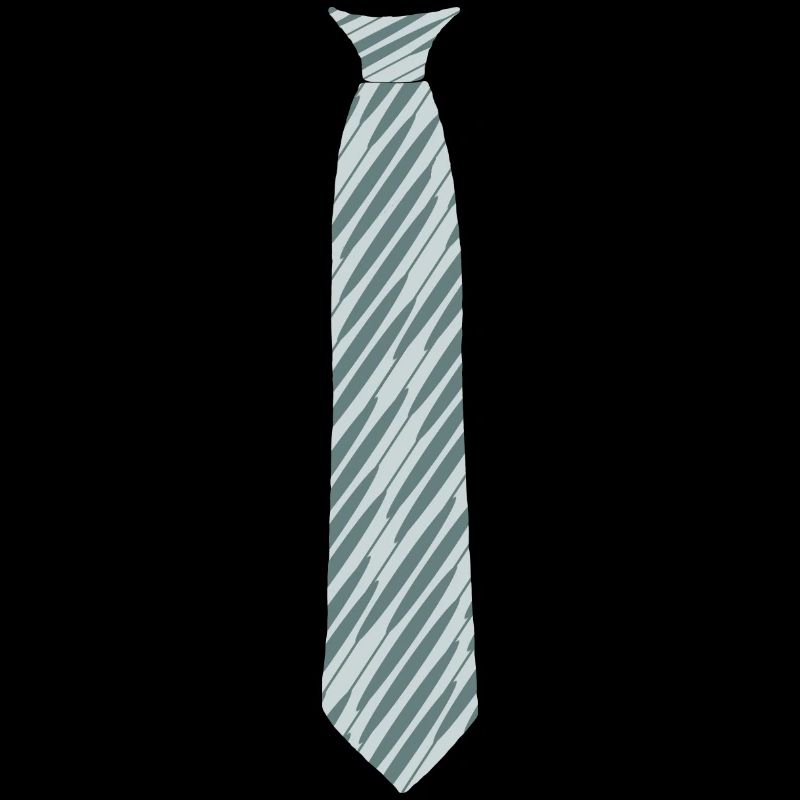 Tie - Pattern - Oblique - Grey - Fake Tie