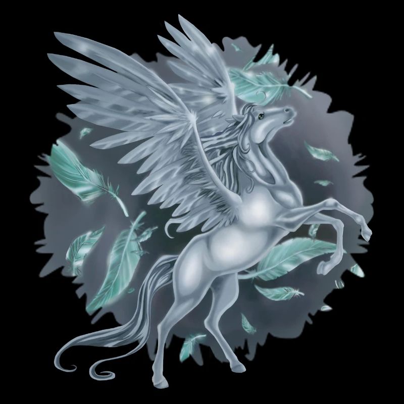 Pegasus mit „Stain“ Hintergrund