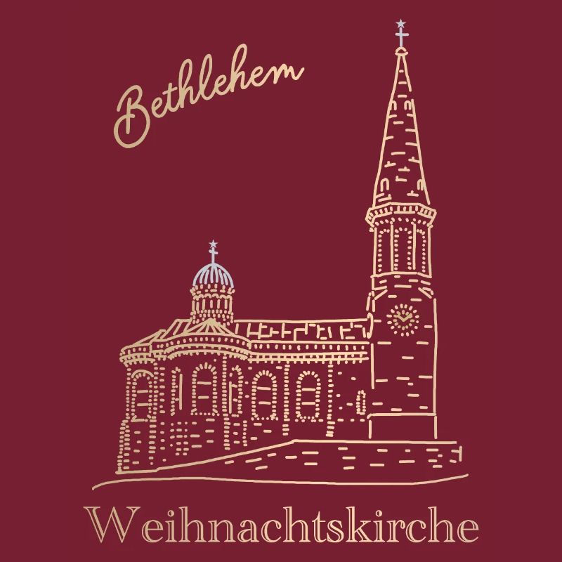 Weihnachtskirche Bethlehem Handzeichnung