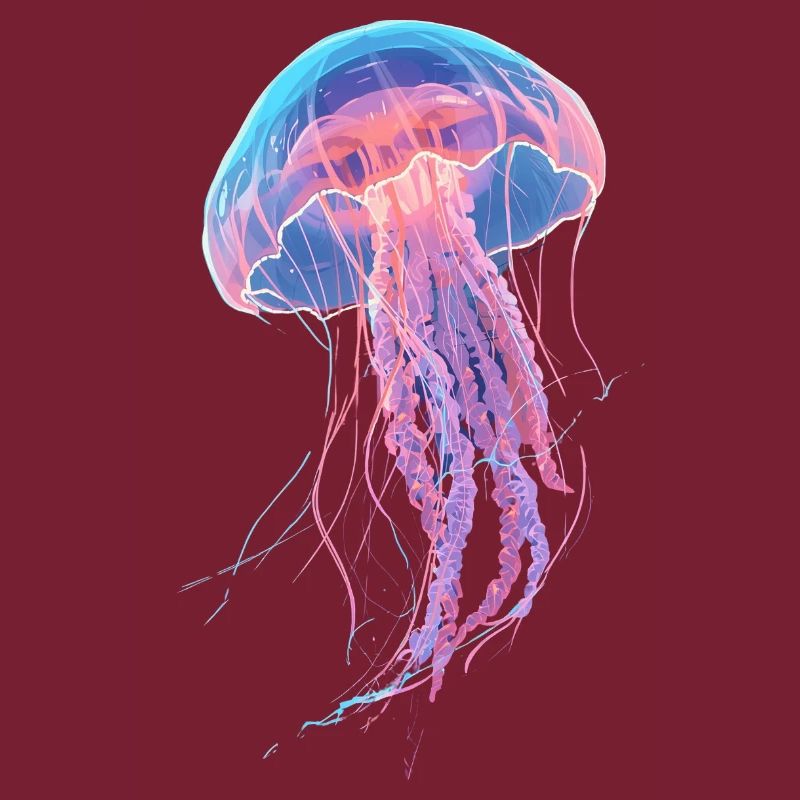 Rainbow Neon Jellyfish