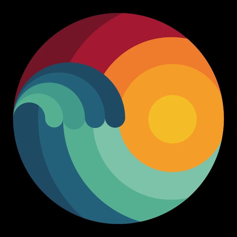 Surfers ocean surfing gift wave shaka