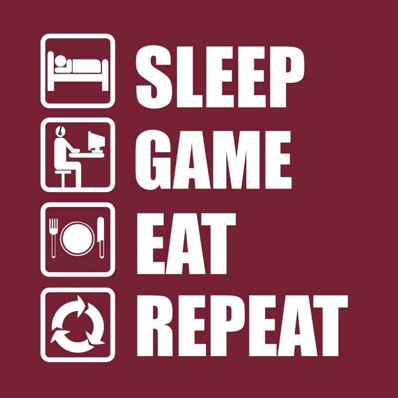 Jeux Gamer Eat Repeat Geschenkdee
