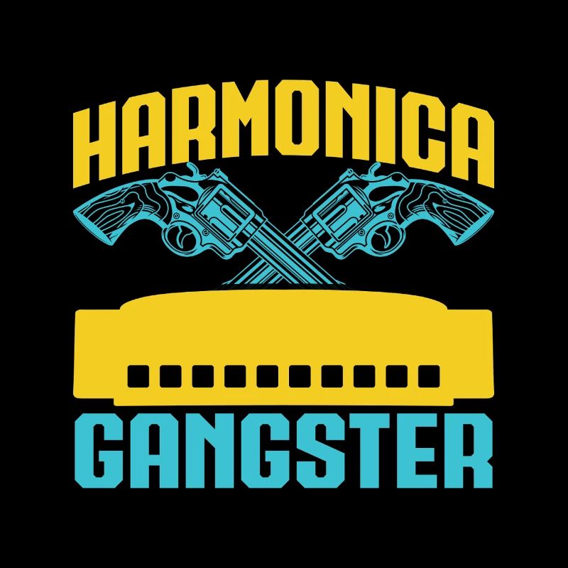 Funny Harmonica Player Gangster Harmonica