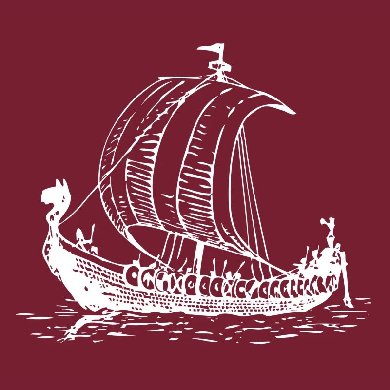 Wikinger Vikinger Schiff Drachenboot