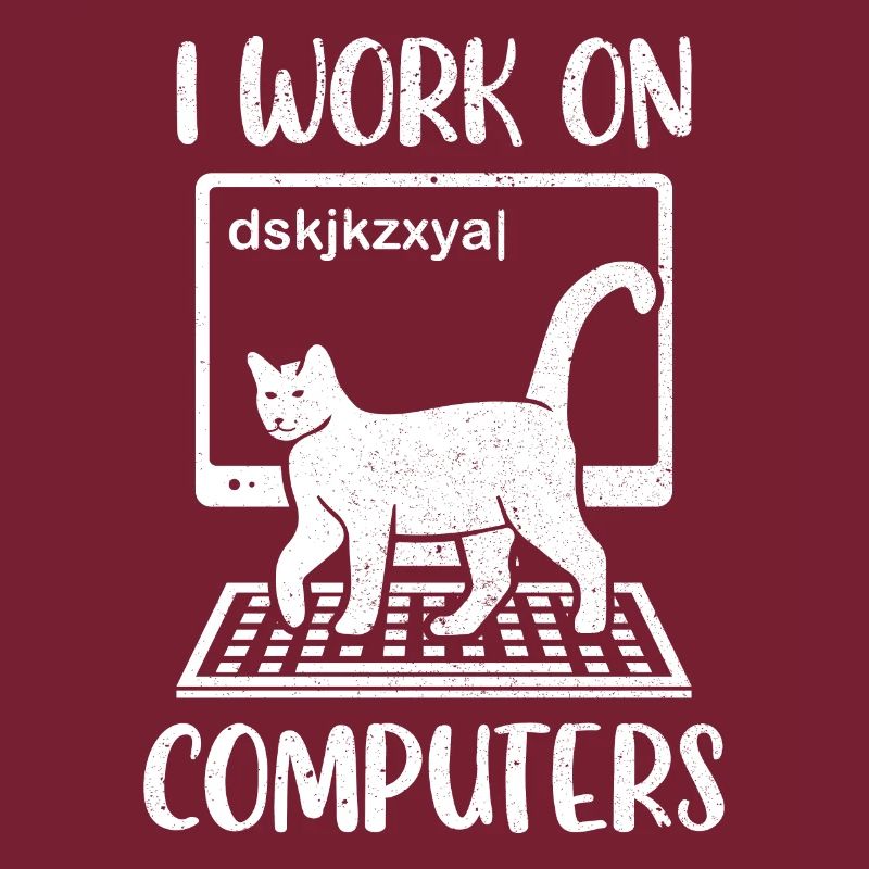Katze Kätzchen Katzenmama I Work On Computers
