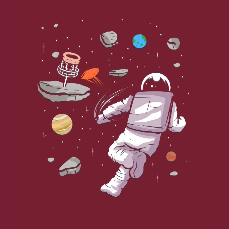 Disc golf astronaut in space disc golfer design