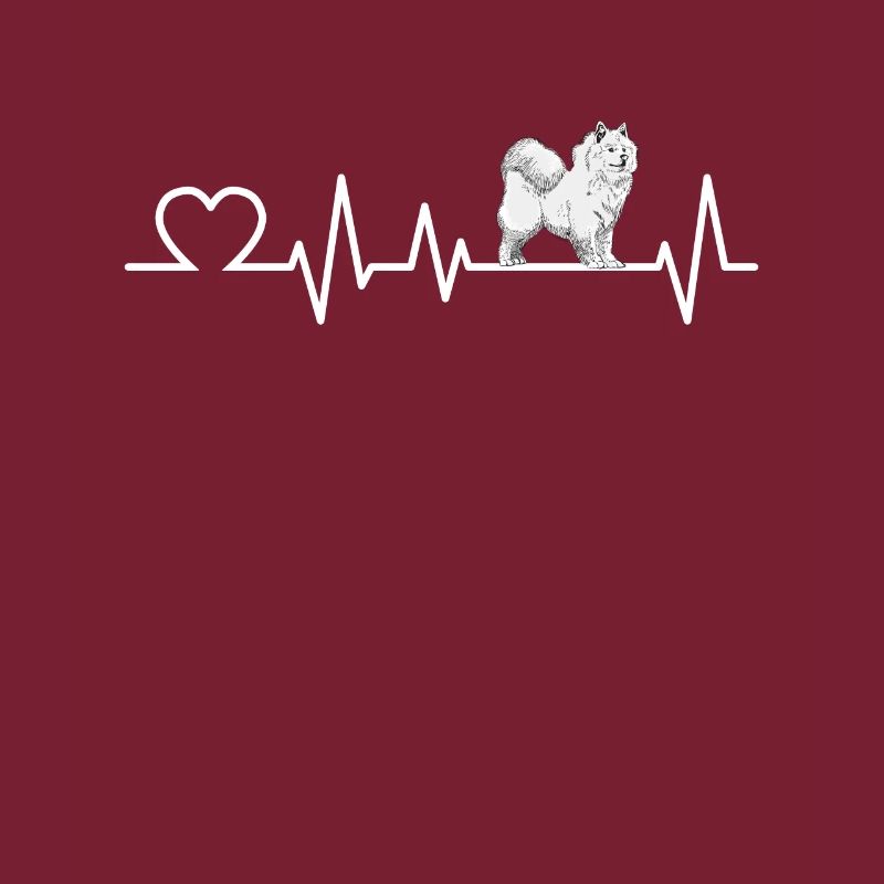 Samoyed Heartbeat Sled Dog Gift