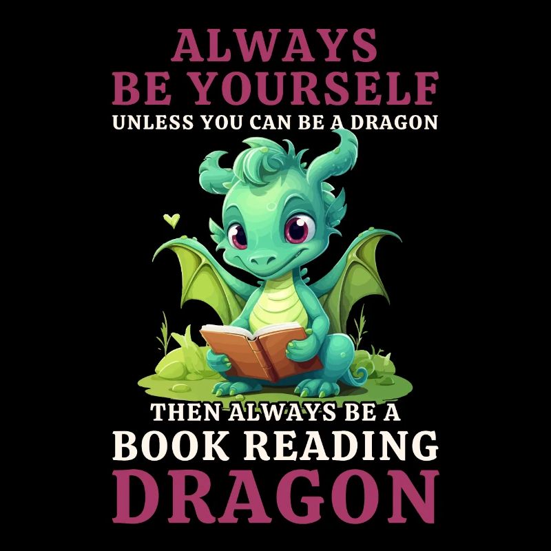 "Always Be Yourself" - Bücher lesen Grüner Drachen