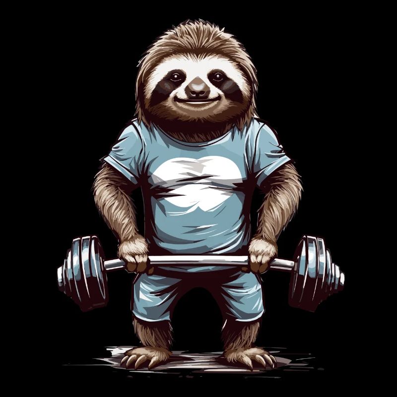 Faultier Bodybuilder Gym Humor Design